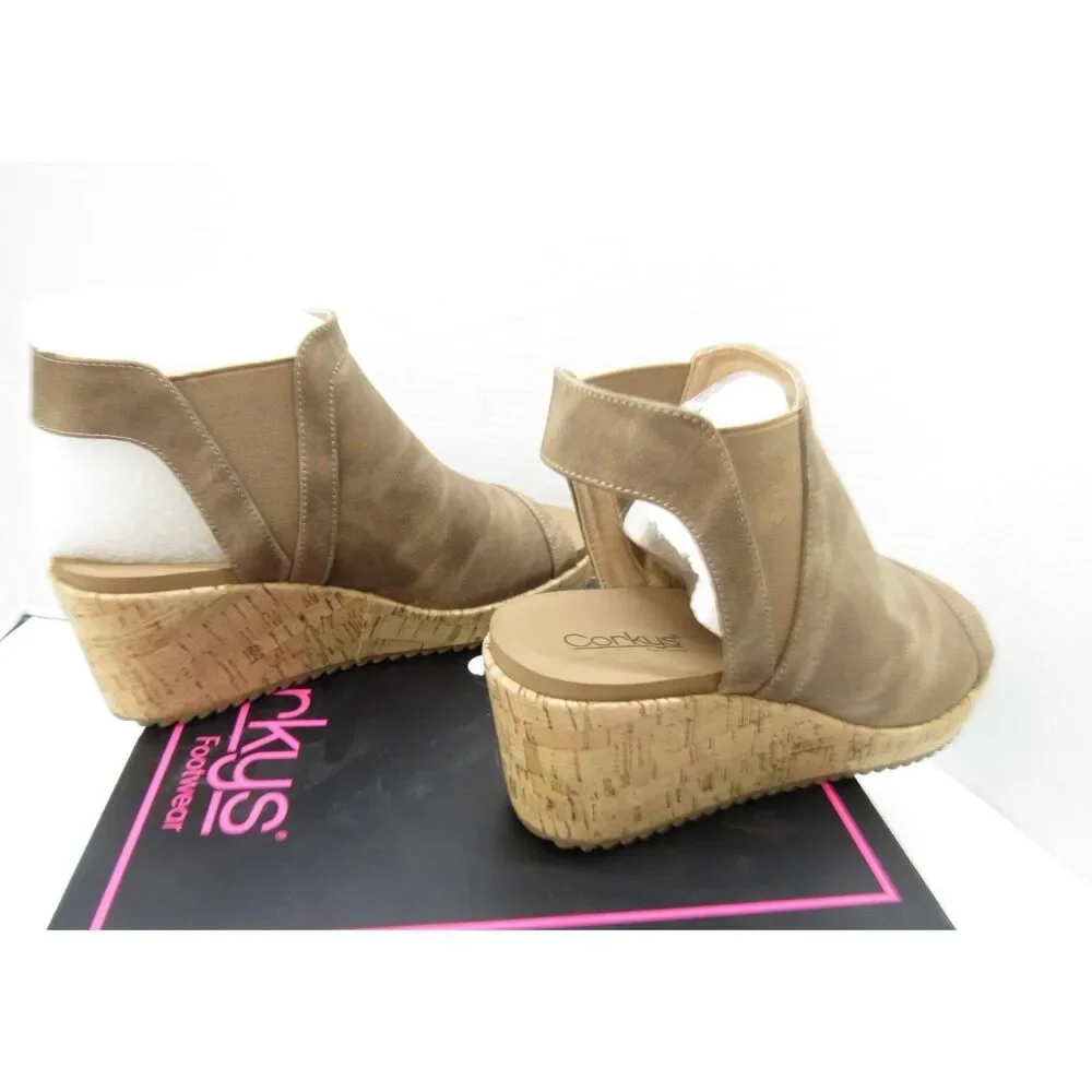 Corkys “Easy Now” Wedge Sandals – Tan Oil – Size 9 – NWT/Box
